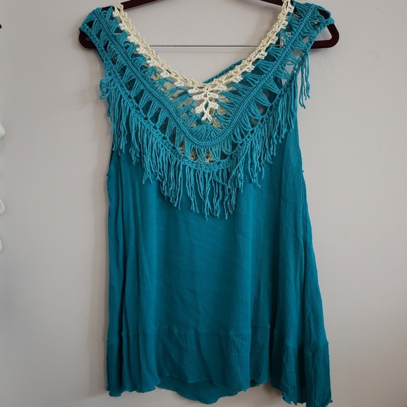 Hand Crochet Ruffle Tank Top - Picture 1 of 6